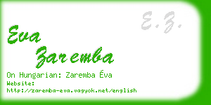 eva zaremba business card